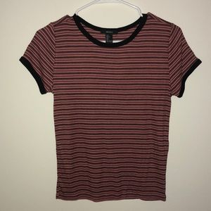 Pink and black Forever21 crew neck top